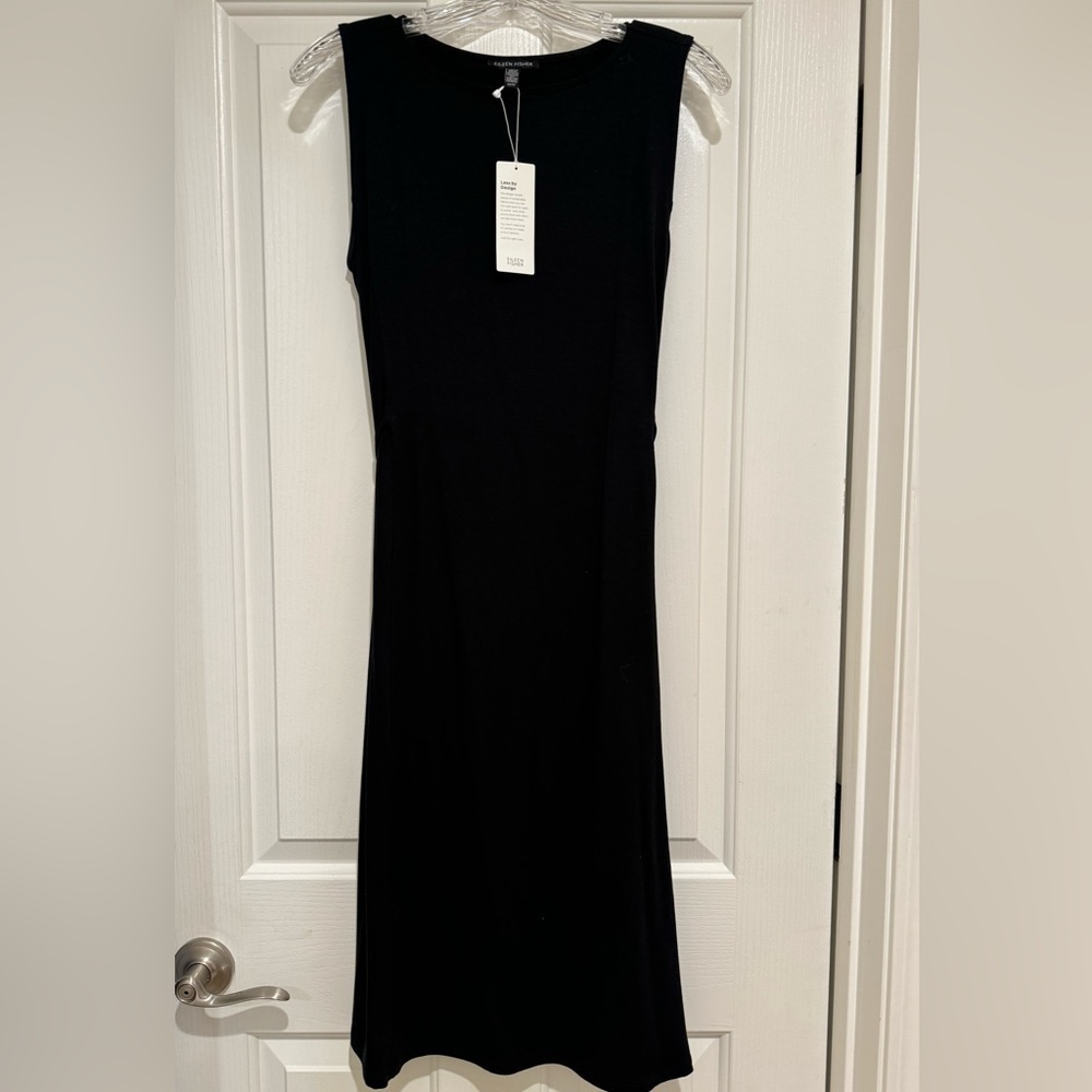 NWT Eileen Fisher Fine Jersey Sleeveless Tie Dress
